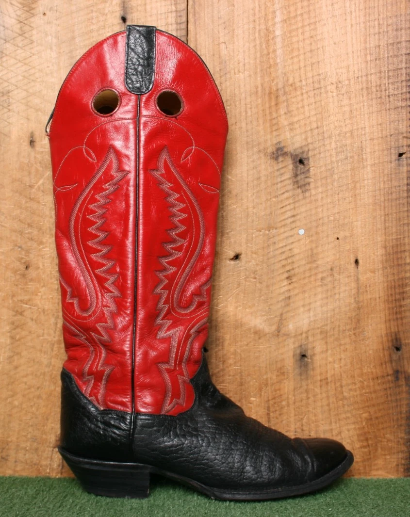 Vintage SANDERS Wester/bottes de cow-boy en cuir-marron