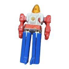 Vintage Mini GoBots Cop-Tur Robot Toy White Red Blue Figure INCOMPLETE