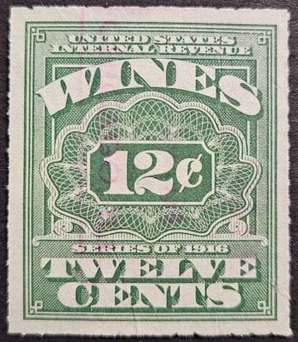US Stamp Collection - Revenue - Cordial & Wine - Scott # RE38 - Used