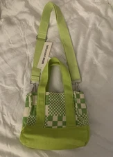 Urban Outfitters BDG Mini Canvas Tote Bag With Crossbody Strap Lime