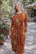 Johnny Was Paisley Lace Tie Front Knit Dress Size XS Retails for 225 NWT