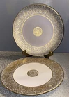 Stangl Pottery Florentine 10” Dinner Plates Set Of (2) Gold Scrolls