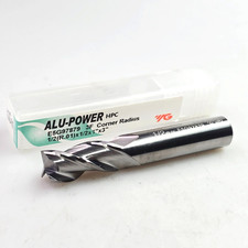 YG 1/2" x 1/2 x 1 x 3 R.01 Solid Carbide End Mill 3 Flute E5G97879 ALU-POWER