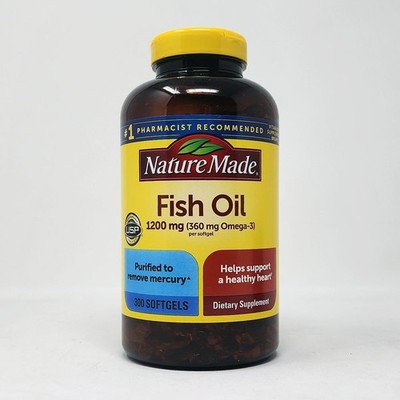 Nature Made Fish Oil 1200mg, 360mg Omega 3 - 300 Softgels Exp: 11/27