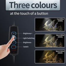 3W LED Aquarium Light Clip on Fish Tank Lamp Full Spectrum 3 Color Modes Housing