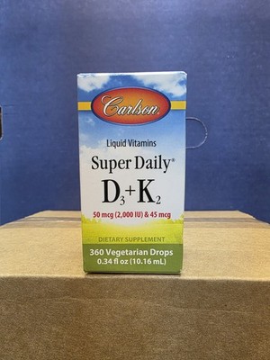 Carlson Liquid Vitamins Super Daily D3 + K2 50 Mcg. 10.16 Ml