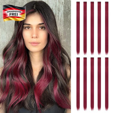 Bunte Clip-in Haarverlängerungen 55cm lang, für vielseitige Frisuren, 10 Stück