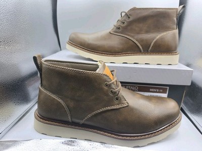 Buffalo: David Bitton Metcalf Boots Men's Brown Lace-Up Memory Foam Comfort - 11