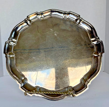 EPCA by Poole Silver Co Silver Plate Tray 8042 Scalloped Chippendale 13.75"