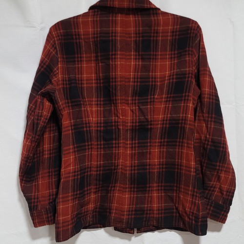 Giacca camicia vintage calzoni donna lana zip plaid made in USA taglia small rossa nera - Foto 3 di 13