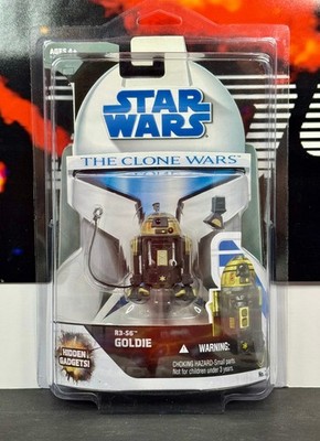 Star Wars 2008 Hasbro The Clone Wars No 23 R3-S6 GOLDIE Droid Neu Mint STAR CASE