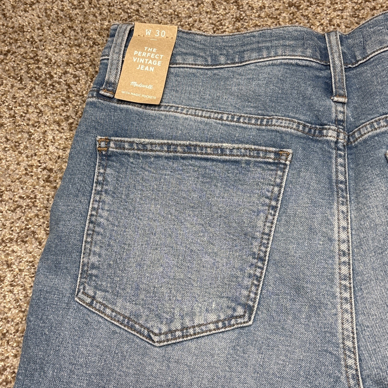 $135 NWT Madewell The Perfect Vintage Jean Distresssed Size 30 Fits 33 X 28 - View 17