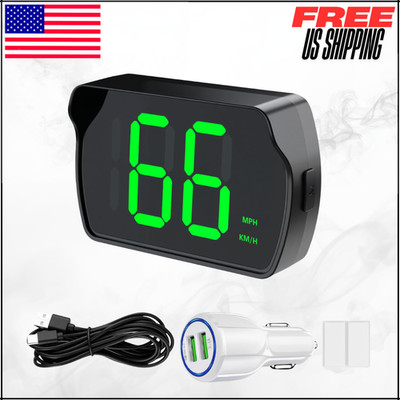 GPS Digital Speedometer Car MPH Universal HUD Speed Meter W/ USB Cable Adapter
