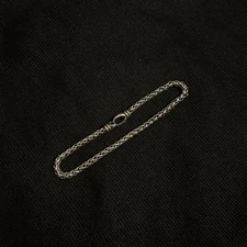 David Yurman Wheat Chain Bracelet .925 Sterling Silver 4mm Size 7.5”