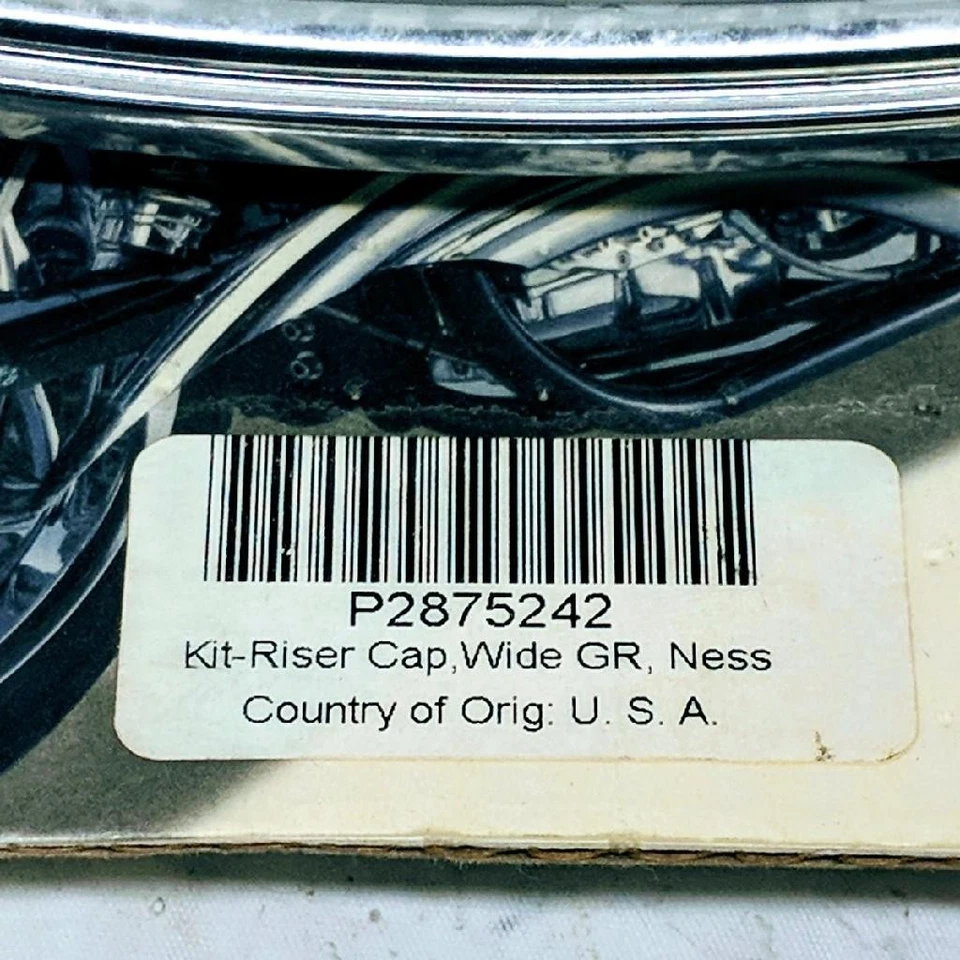 Kit de tampa riser Arlen Ness P2875242 cromado ranhura larga EUA Vegas Kingpin NORS fabricante de equipamento original - Imagem 3 de 4
