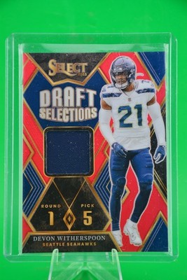 2023 Select #DSM-DWI Devon Witherspoon Draft Selections Memorabilia Red Prizm