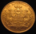 MDS DEUTSCHES REICH KAISERREICH HAMBURG 10 MARK 1901 J "WAPPEN", GOLD #5