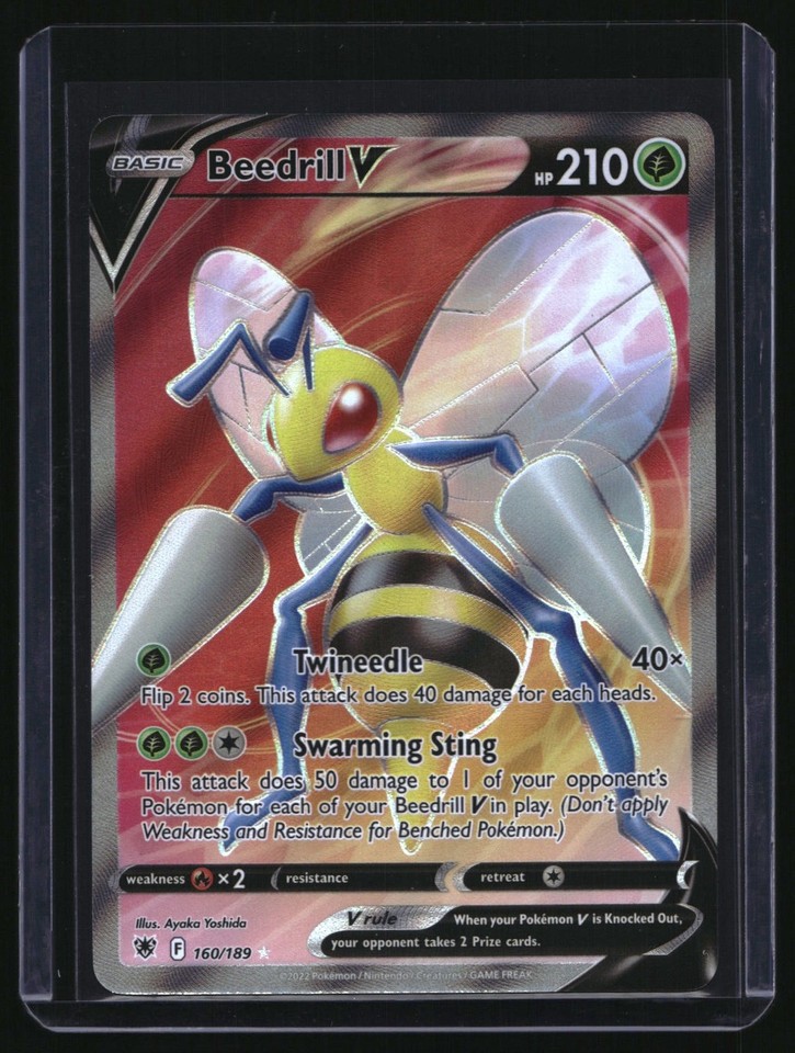 2022 Pokemon Astral Radiance Beedrill V Full Art Ultra Rare ASR Pokemon Astral Radiance Beedrill V 160/189 Full Art Ultra Rare ASR