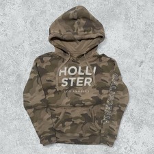 Hollister California Camouflage Pullover Hoodie, Logo Accent, Women's Size S