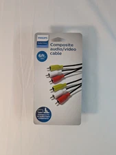 Philips 6' Composite Audio Video Cable – Yellow White Red RCA – New
