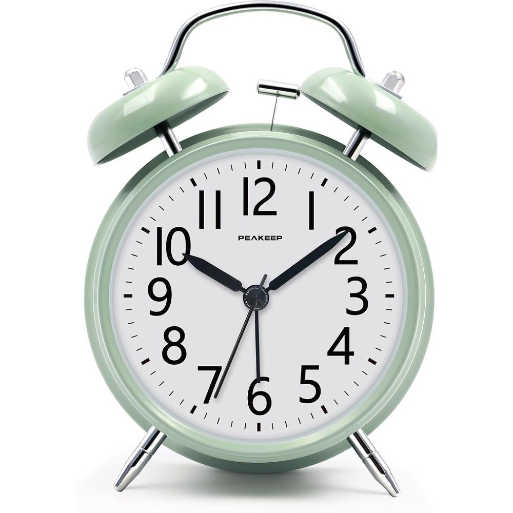 Loud Battery Alarm Clock for Heavy Sleepers Adults | Analog 4.5" Twin Bell
