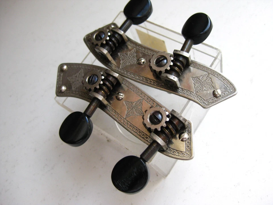 Vintage 1920's Fiddle Violin Geared Tuners Set by Waverly for Project Upgrade - Image 3 of 4