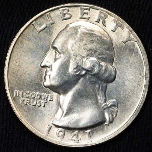 1941-S Choice BU Uncirculated Washington Silver Quarter, San Francisco Mint