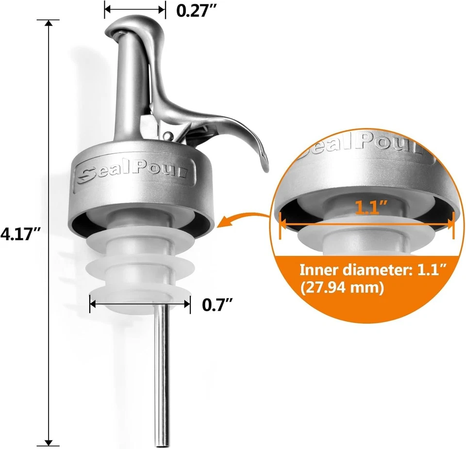 Paquete de 6 caños de acero inoxidable reutilizables para botellas - vertido sin desorden Foto 4 de 4
