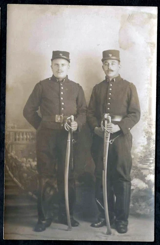 WW1 FRENCH SOLDIERS WITH SWORD-STUDIO PHOTO
