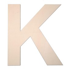 12 Inch Wooden Letter K, 1/4 Inch Thick Large Unfinished Wood Letter for DIY Cra