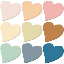 108 Pcs Cutouts Paper Boho Cutouts Bulletin Board 3.5 Inch Heart Multi Color
