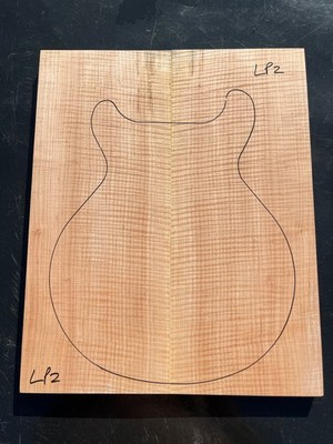 CURLY FLAME RED MAPLE bookmatched guitar CARVED TOP set 488 x 400 x 22mm LP2