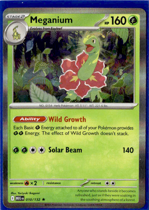 Meganium - 010/132 - Holo Rare - Pokemon Mega Evolution