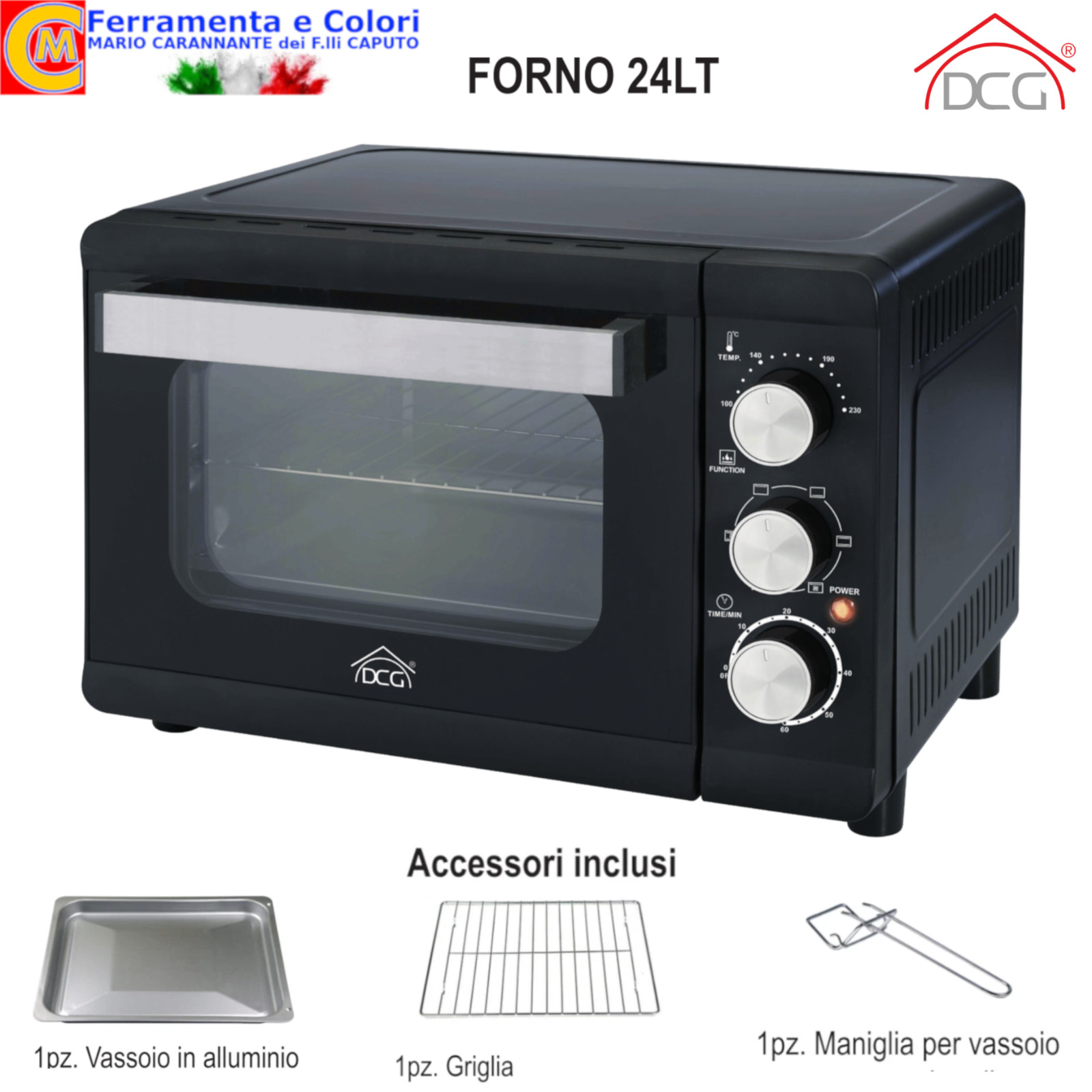 Forno Elettrico Compatto DCG 24L 1380W - Cottura Efficiente e Veloce