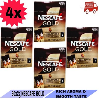 4 Box NESCAFE GOLD Premium Instant Coffee (20stick X 2g)-FREE SHIPPING