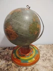 Antique Vintage 1920 J.Chein Metal Tin Zodiac Old World Globe Litho W/ Calendar