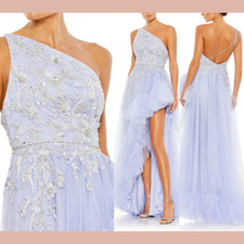 NWT MAC DUGGAL 8 11265 Embellished One Shoulder Asymmetrical Hem Gown J2283