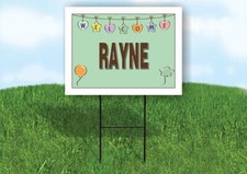 RAYNE WELCOME BABY GREEN 18 in x 24 in Yard Sign Road Sign with Stand