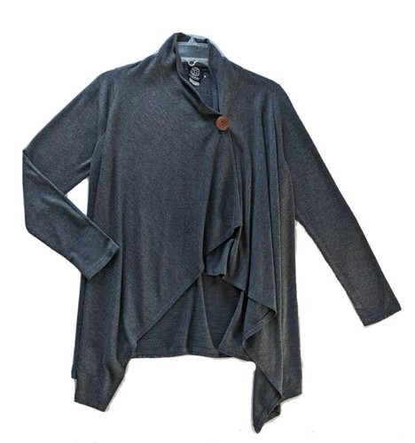 Bobeau Sm Gray One Button Cardigan 