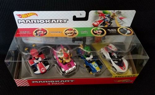 NEW! 2018 HotWheels 1/64 MARIOKART 4 Pack BLACK YOSHI P-Wing DIE-CAST GLN53-0919 - Picture 10 of 12