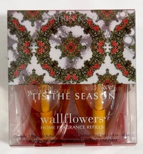 Slatkin & Co TIS THE SEASON Wallflowers Home Fragrance 2 Refill Bulbs New