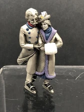 Hudson Pewter Winter Villagers # 5433 Ice Skating Couple Everett and Louise 1990