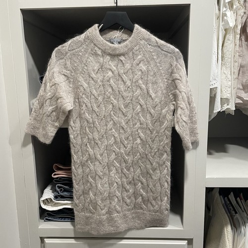 COS Beige Tan Cable Knit Short Sleeve 