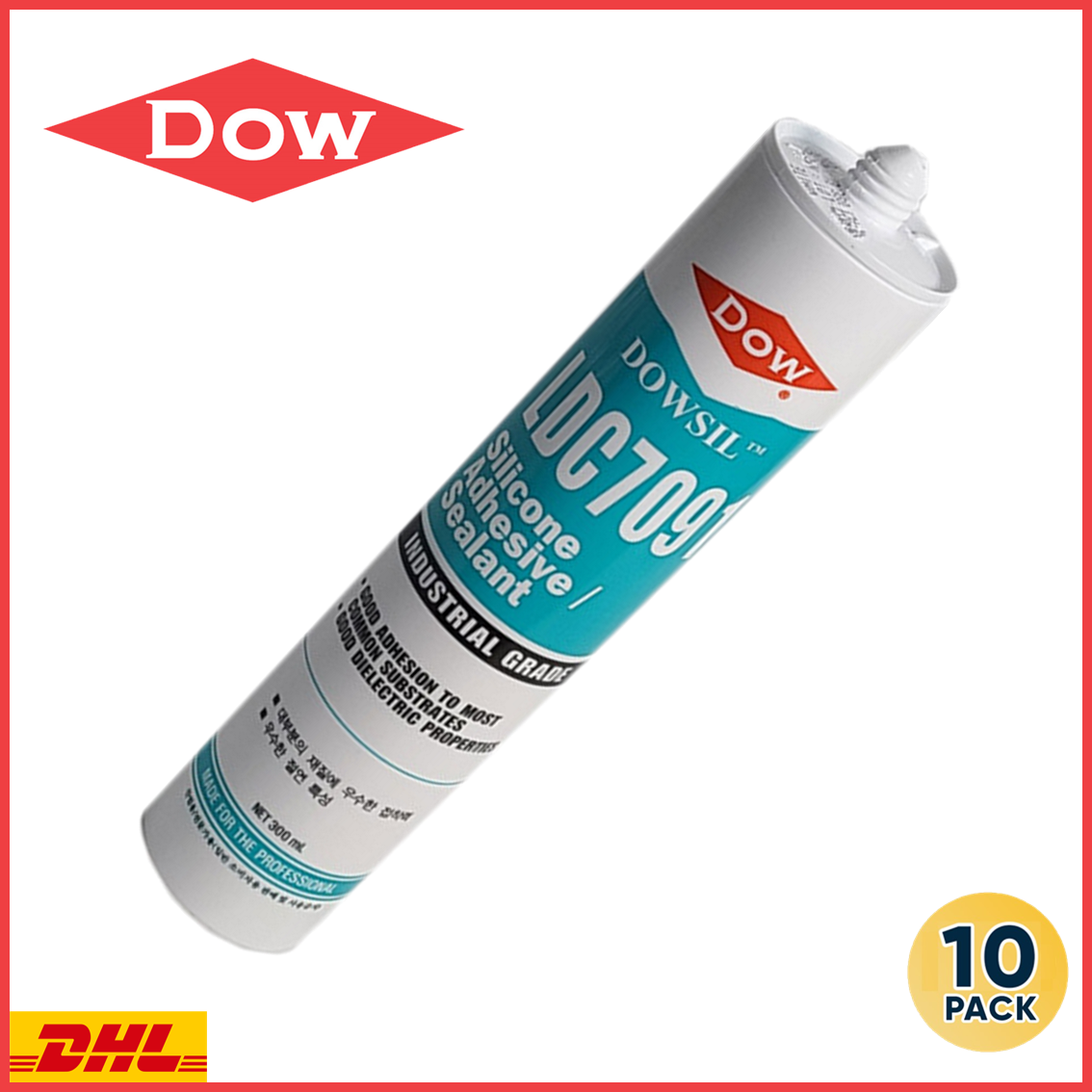 x10 PACK NEW GENUINE DOWSIL 7091 LDC Adhesive Sealant 300ml / GREY eBay