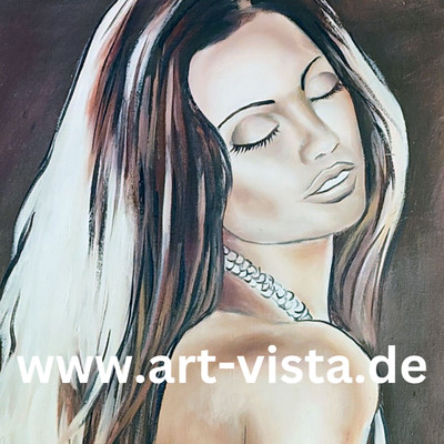 Echtes Gemälde 50x100 cm   Erotische Aktmalerei (071) Leinwand - Sinnliche Frau