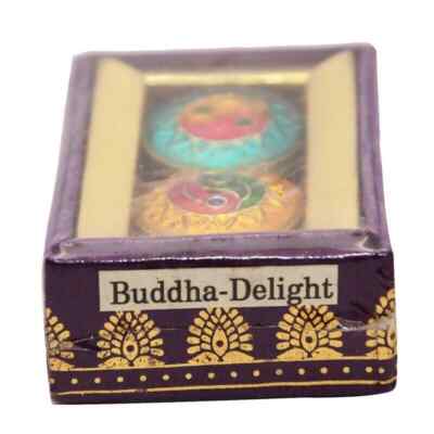 Handmade Buddha Delight Fragrance Natural Solid Perfume 2Mini Brass Jar Spray 4g