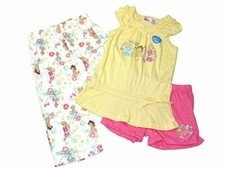 Disney Princess Girl's 3-Piece Tunic, Capri and Shorts Pajama Set, Size 8