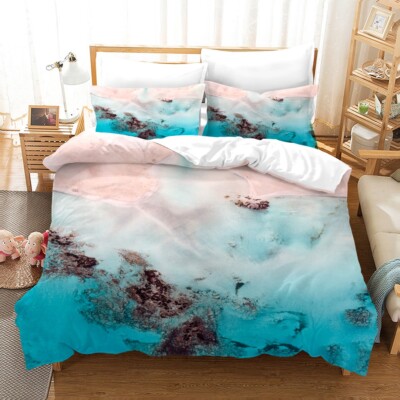 3D Texture Art Blue White Quilt Cover Set Bedding Sets Pillowcases