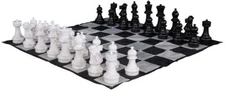 Large Premium Chess Set Game Yard Outdoor Fun Play 12" King Quick Fold Nylon Mat