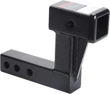 2 Inch Trailer Hitch Receiver Extension with 6 Inch Rise/Drop, Solid Shank